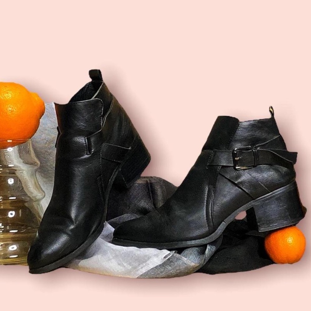 MIA vegan leather heeled boots.